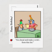 彼おもしろい用誕生日ユーモアはがき ポストカード (正面/裏面)