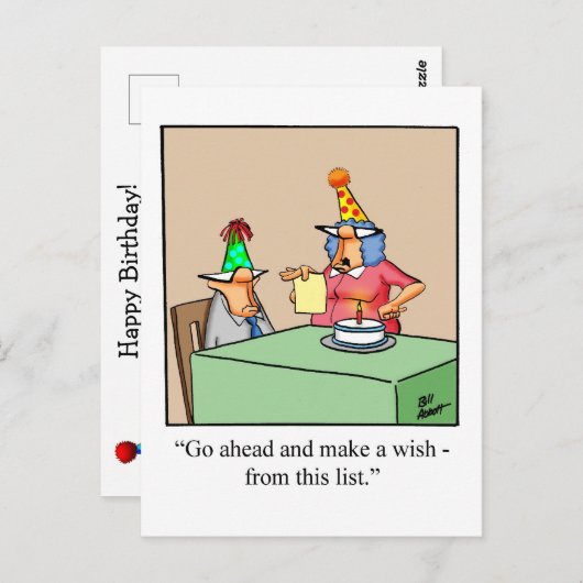 彼おもしろい用誕生日ユーモアはがき ポストカード (正面/裏面)