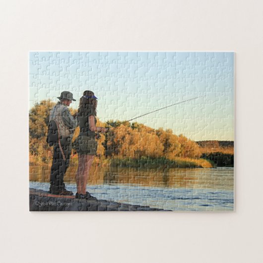 彼および彼女魚釣り ジグソーパズル (横)