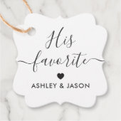 彼お気に入りのの歓迎バッグの結婚メッセージカード フェイバータグ (正面)