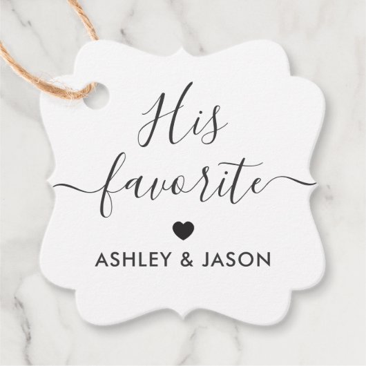 彼お気に入りのの歓迎バッグの結婚メッセージカード フェイバータグ (正面)