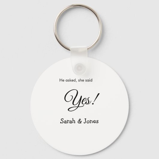 彼からプロポーズ 彼女もイエス シンプル ミニマル キーホルダー (正面)