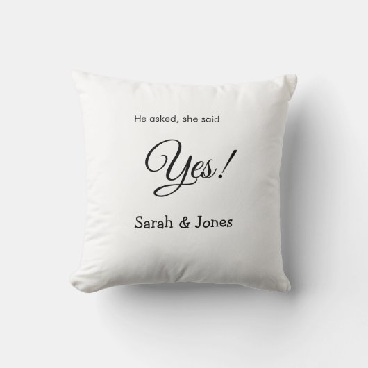彼からプロポーズ 彼女もイエス シンプル ミニマル クッション (正面)