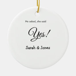彼からプロポーズ 彼女もイエス シンプル ミニマル セラミックオーナメント