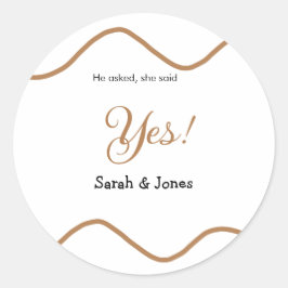 彼からプロポーズ 彼女もイエス シンプル ミニマル ラウンドシール