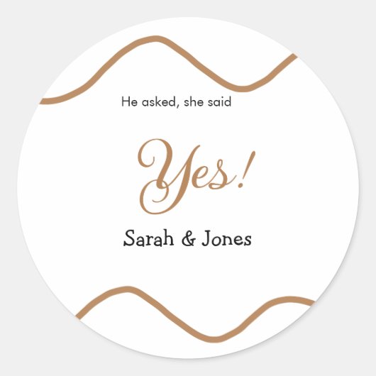 彼からプロポーズ 彼女もイエス シンプル ミニマル ラウンドシール (正面)