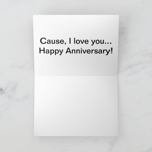 彼から彼女のアルパカへのハッピーアニバーションカード サンキューカード (内部)