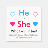 彼か彼女か？ジェンダーリビール紙ナプキン スタンダードカクテルナプキン (正面)