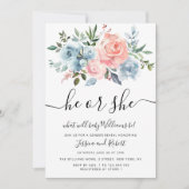 彼か彼女か |フローラベビーの性別表示 招待状 (正面)