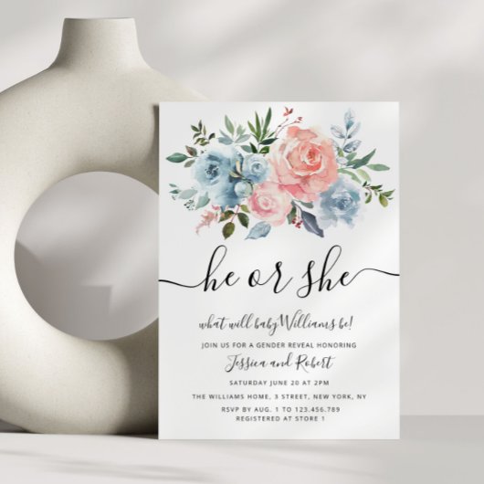 彼か彼女か |フローラベビーの性別表示 招待状