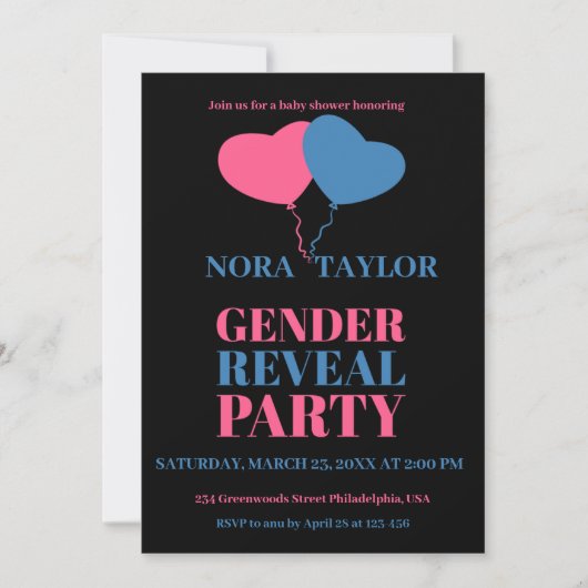 「彼か彼女か?ベビーは何だ?」 招待状 (正面)