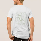 彼か彼女か　ベビーシャワー　性別お披露目 トライブレンドＴシャツ (裏面)