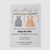 彼か彼女か、何がベビーになる | 保保 ベラム紙招待状 (正面)