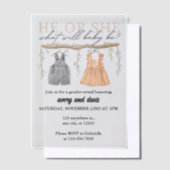 彼か彼女か、何がベビーになる | 保保 ベラム紙招待状 (オフセット)