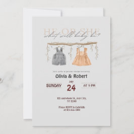 彼か彼女？スプラッシュおもしろい!ピンクとブルーの水色 招待状