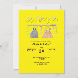 彼か彼女？スプラッシュおもしろい!ピンクとブルーの水色 招待状