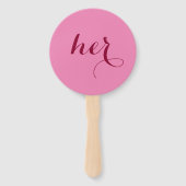 彼か彼女?新郎新婦シャワーゲームパドル ハンドファン (正面)