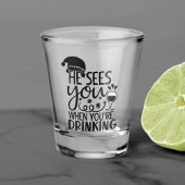 彼があなたは飲むと君の姿を見る | Santa Mous ショットグラス