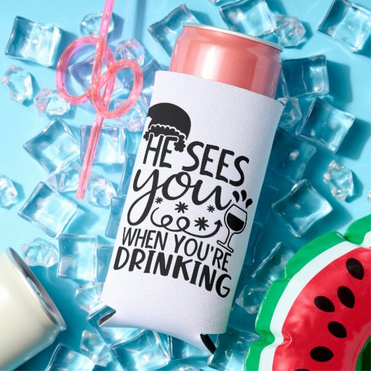 彼があなたは飲むと君の姿を見る | Santa Mous スリム缶クーラー (インサイチュ 夏)