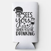 彼があなたは飲むと君の姿を見る | Santa Mous スリム缶クーラー (正面)