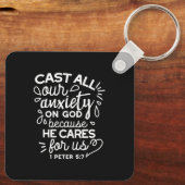 彼があなたを愛しておられる – 励ましのクリスチャンの引用句 キーホルダー (裏面)
