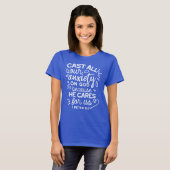 彼があなたを愛しておられる – 励ましのクリスチャン・クォート Tシャツ (正面フル)