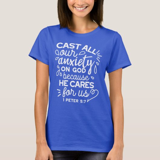 彼があなたを愛しておられる – 励ましのクリスチャン・クォート Tシャツ (正面)