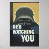 彼があなたを見ているアメリカの第2次世界大戦プロパガンダポスター ポスター (正面)