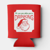 彼があなたを見る赤いクリスマスクーラーボックス 缶クーラー (裏面)