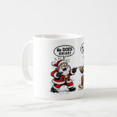 彼がいる！サンタとビッグフット コーヒーマグカップ (正面左)