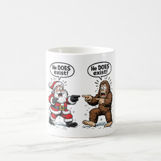 彼がいる!サンタとビッグフット コーヒーマグカップ