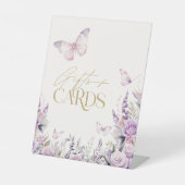 彼がくれる「Butterflies」ギフトカードの ブライダルシャワーのプレゼント 台座サイン (正面)