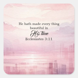 彼がすべてを美しい水色の夕日に作った スクエアシール