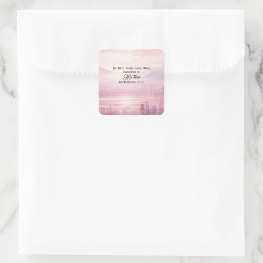 彼がすべてを美しい水色の夕日に作った スクエアシール (バッグ)