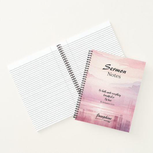 彼がすべてを美しい水色の夕日に作った ノートブック (内部)