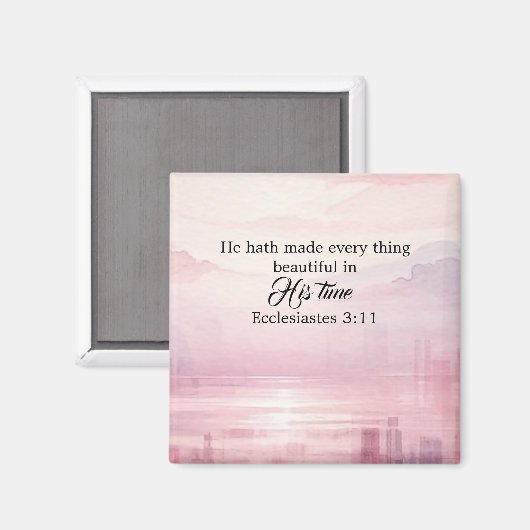 彼がすべてを美しい水色の夕日に作った マグネット (正面/裏面)