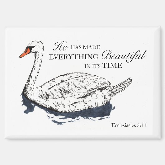 彼がすべてを美しい聖書の聖句の磁石にする マグネット (正面)