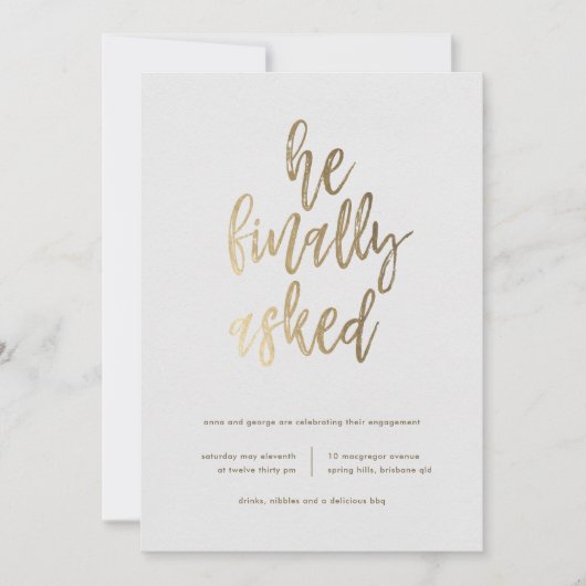 彼がついに頼婚約パーティ 招待状 (正面)