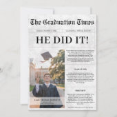 彼がやった | 予算卒業新聞写真 招待状 (正面)