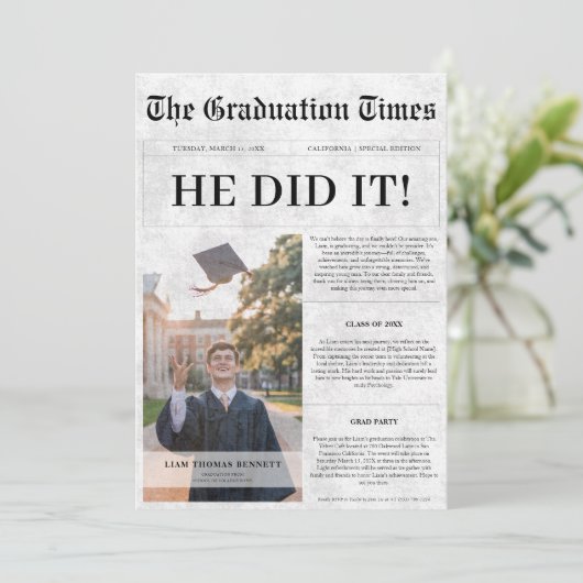 彼がやった | 予算卒業新聞写真 招待状 (スタンド正面)