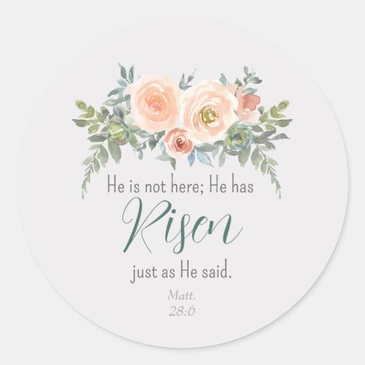 彼がイースターフローラピーチグリーンの水色を復活させた ラウンドシール (正面)