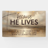 彼がイースター・キリスト教のプロモーションを生カスタムきているので 横断幕 (横)