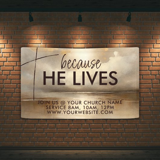 彼がイースター・キリスト教のプロモーションを生カスタムきているので 横断幕