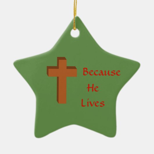 彼がオーナメントクリスマスの住んでいるので セラミックオーナメント (正面)