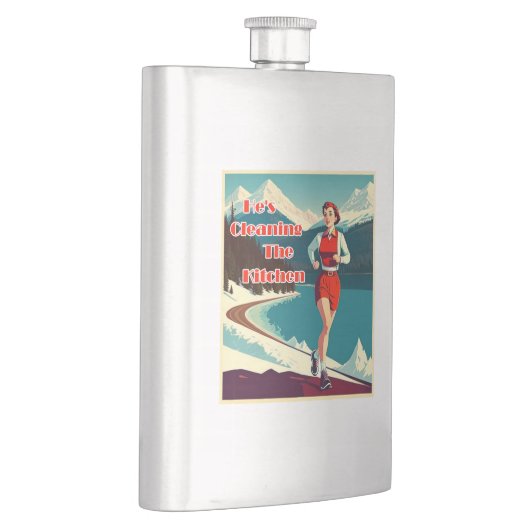 彼がキッチンサッシランナーの掃除を行う フラスク (右)