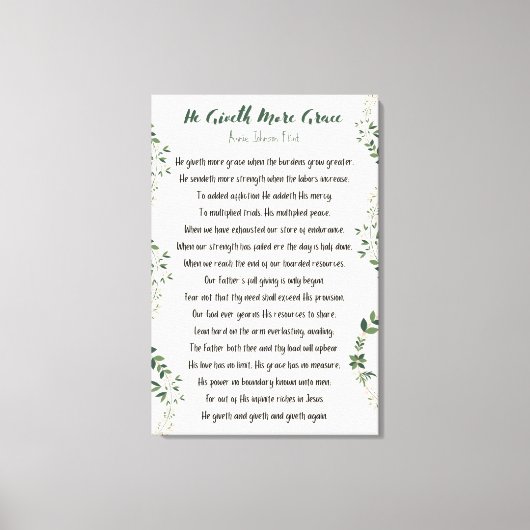 彼がグレースキャンバスプリント キャンバスプリント (正面)