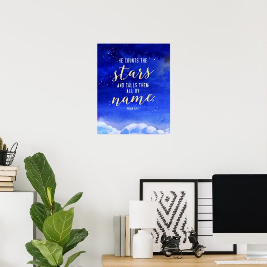 彼がスターズウォールアートを評価する ポスター (ホームオフィス)