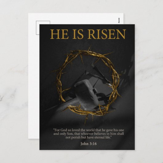 彼がソーンズホリデー葉書のクラウンを上げている シーズンポストカード (正面/裏面)