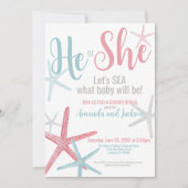 彼がピンク色の青い夏のジェンダーを明かす 招待状 (正面)