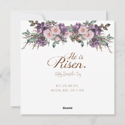 彼がフローラ十字架に上がったイースターカード シーズンカード (裏面)